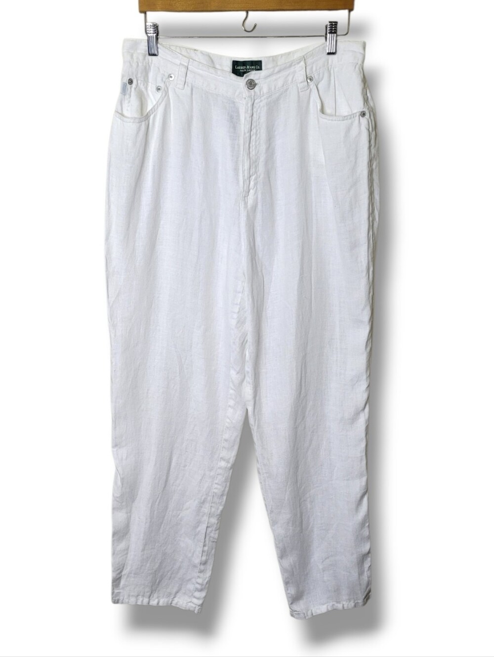 Ralph Lauren Women's White Linen Pants Size 14W